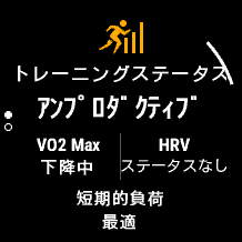 トレーニングステータス。GARMIN CONNECTでも確認できる