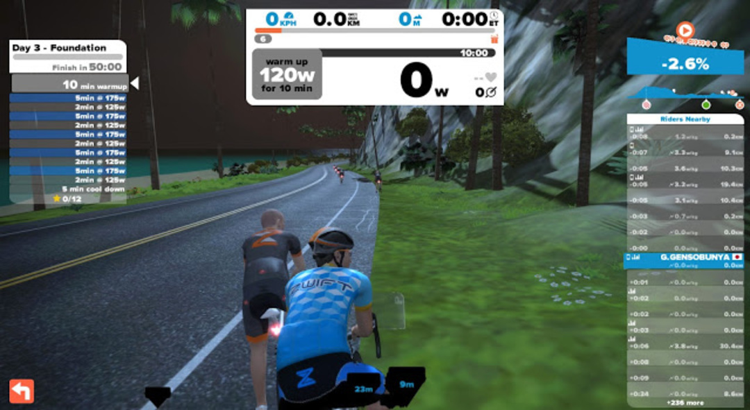 Zwiftで始めるパワートレーニング3日目 – 6wks FTP builder Week 1 Day 3