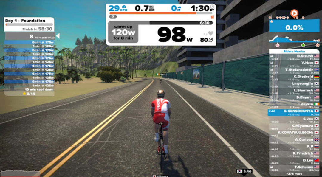 Zwiftで始めるパワートレーニング11日目 – 6wks FTP builder Week 3 Day 1