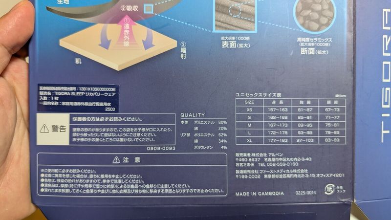 家庭用遠赤外線血行促進用衣というのが正式な一般名称となる